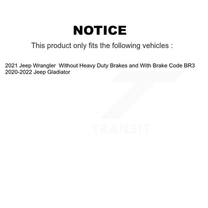 [Arrière] Disque et plaquette de frein pour Jeep Wrangler Gladiator K8T-105512