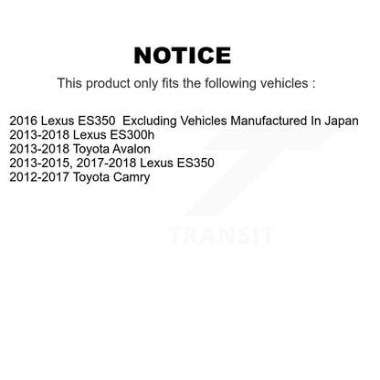 [Arrière] Disque et plaquette de frein pour Toyota Camry Lexus ES350 Avalon K8T-105521