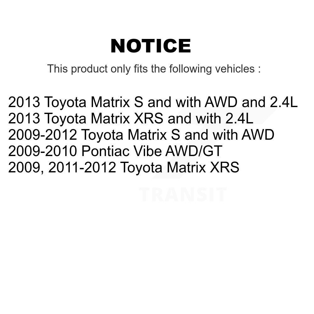 [Arrière] Disque et plaquette de frein pour Toyota Matrix Pontiac Vibe K8T-105528