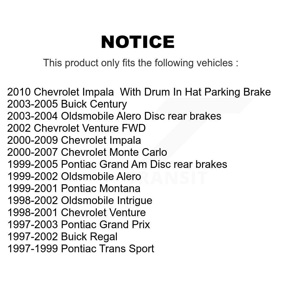 [Arrière] Disque et plaquette de frein pour Chevrolet Impala Pontiac Grand Am K8T-105573