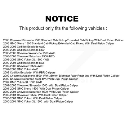 [Arrière] Disque et plaquette de frein pour Chevrolet GMC Silverado 1500 Sierra K8T-105582