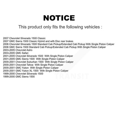 [Arrière] Disque et plaquette de frein pour Chevrolet GMC Silverado 1500 Sierra K8T-105583