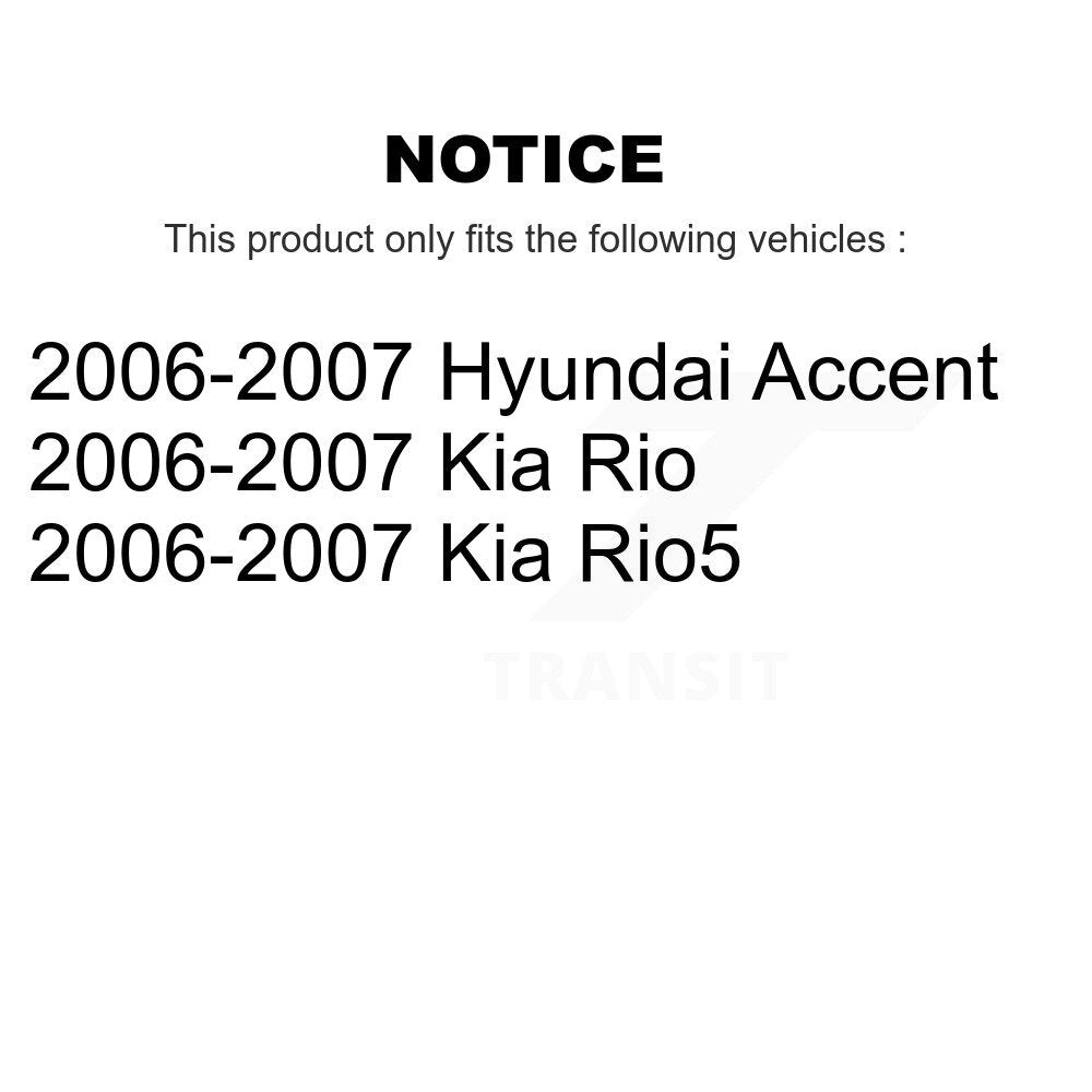 [Arrière] Disque et plaquette de frein pour 2006-2007 Hyundai Accent Kia Rio5 Rio K8T-105606