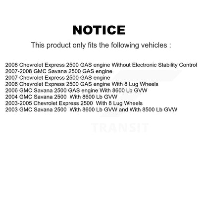 [Arrière] Disque et plaquette de frein pour Chevrolet Express 2500 GMC Savana K8T-105614
