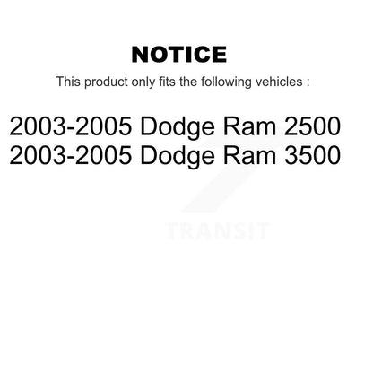 [Arrière] Disque et plaquette de frein pour 2003-2005 Dodge Ram 2500 3500 K8T-105617