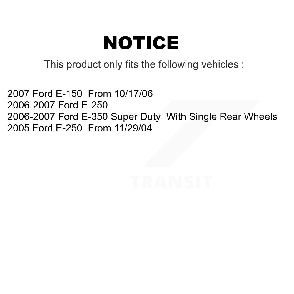[Arrière] Disque et plaquette de frein pour Ford E-350 Super Duty E-250 E-150 K8T-105620