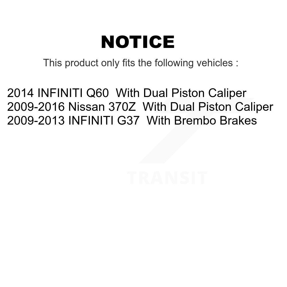 [Arrière] Disque et plaquette de frein pour INFINITI G37 Nissan 370Z Q60 K8T-105628