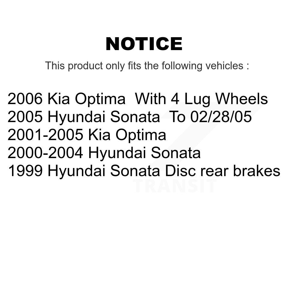 [Arrière] Disque et plaquette de frein pour Hyundai Sonata Kia Optima K8T-105658