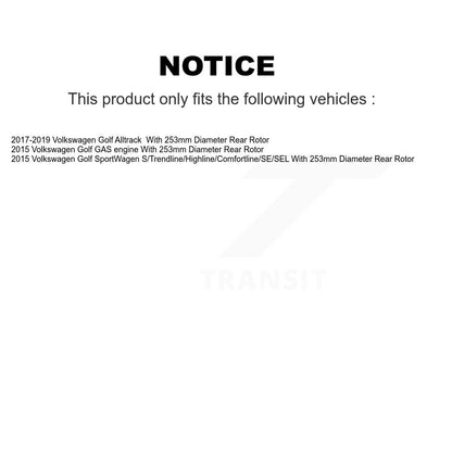 [Arrière] Disque et plaquette de frein pour 2015 Volkswagen Golf SportWagen K8T-105762