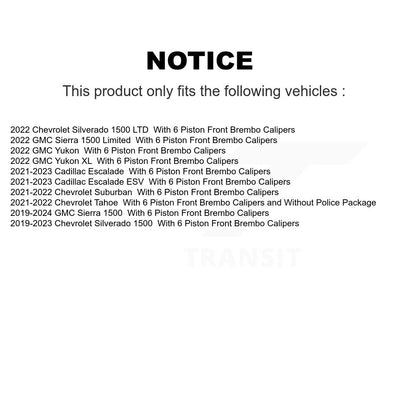 [Avant] Disque et plaquette de frein pour GMC Sierra 1500 Chevrolet Silverado Tahoe Limited K8T-105784