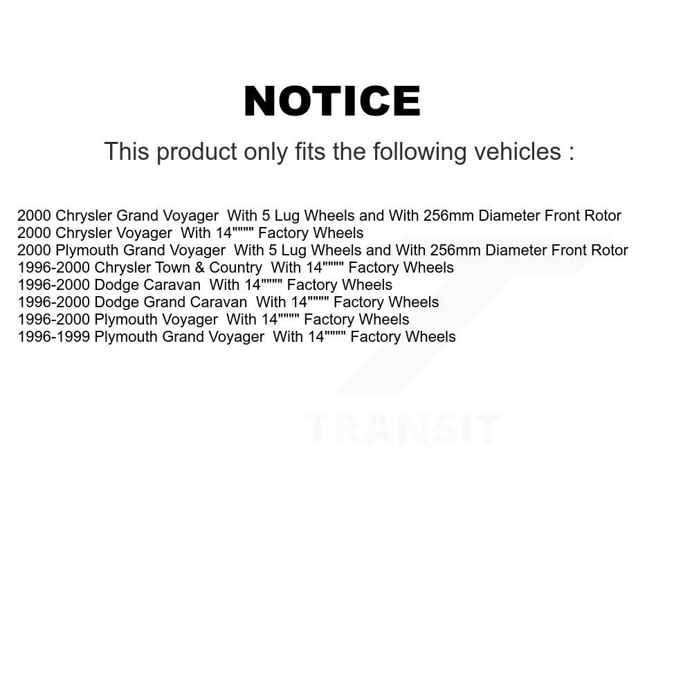 [Avant] Disque et plaquette de frein pour Dodge Caravan Grand Plymouth Voyager Chrysler Town K8T-105800