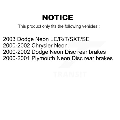 [Avant et Arrière] Disque et plaquette de frein pour Neon Chrysler Dodge Plymouth K8T-105862