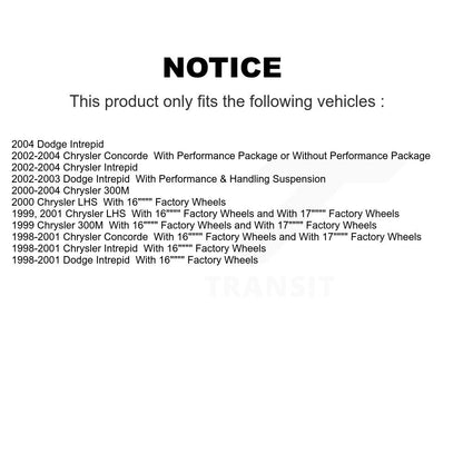 [Avant et Arrière] Disque et plaquette de frein pour Chrysler Intrepid Dodge 300M Concorde LHS K8T-105863