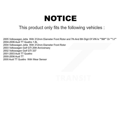 [Avant] Kit de Roulement de roue pour Volkswagen Jetta Audi Golf TT Quattro KBB-100039