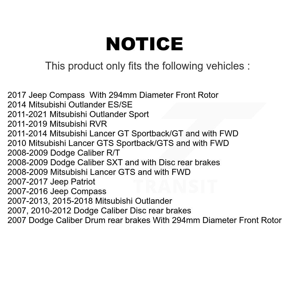 [Avant] Kit de Roulement de roue pour Jeep Patriot Mitsubishi Compass Dodge Caliber Outlander Sport Lancer RVR KBB-100231