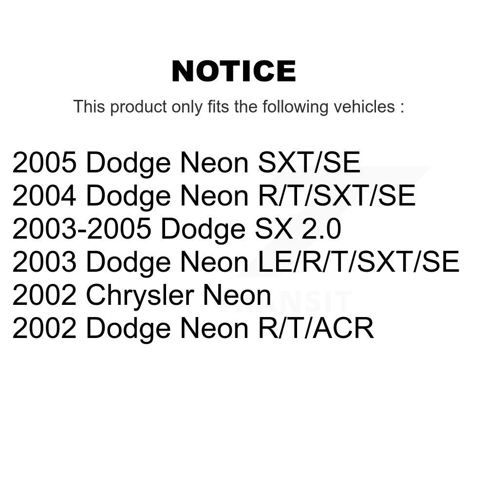 [Avant] Kit de Roulement de roue pour Dodge Neon Chrysler SX 2.0 KBB-100341