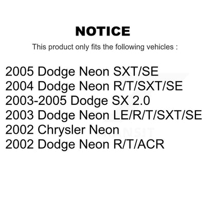 [Avant] Kit de Roulement de roue pour Dodge Neon Chrysler SX 2.0 KBB-100341