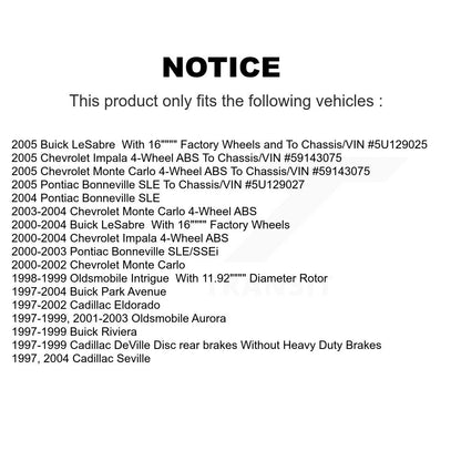 [Avant] Kit d'ensemble roulement de roue et moyeu pour Chevrolet Buick Impala LeSabre Monte Carlo Park Avenue Cadillac Pontiac Bonneville DeVille Oldsmobile Eldorado Aurora Intrigue KBB-100414