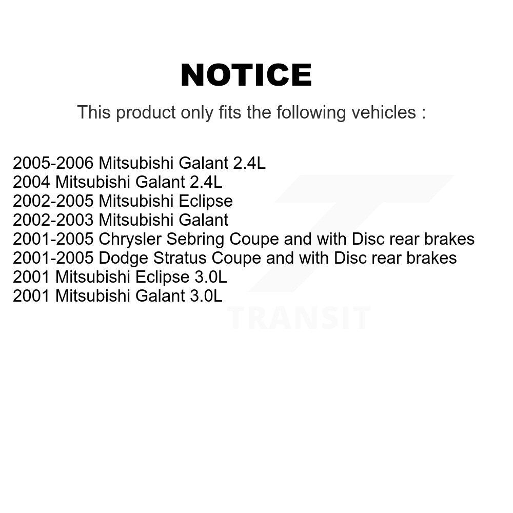 [Avant] Kit d'ensemble roulement de roue et moyeu pour Mitsubishi Chrysler Sebring Dodge Stratus Galant Eclipse KBB-100443