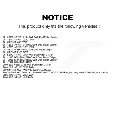 [Avant] Kit d'ensemble roulement de roue et moyeu pour INFINITI G37 G35 M35 Nissan 370Z EX35 QX70 M37 G25 Q70 Q70L M45 Q40 QX50 M56 EX37 M35h KBB-100706