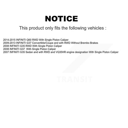 [Avant] Kit d'ensemble roulement de roue et moyeu pour INFINITI G37 G35 Q60 KBB-100708