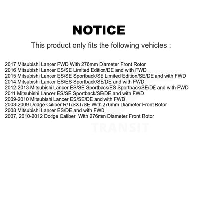 [Avant] Kit de Roulement de roue pour Dodge Caliber Mitsubishi Lancer KBB-101198
