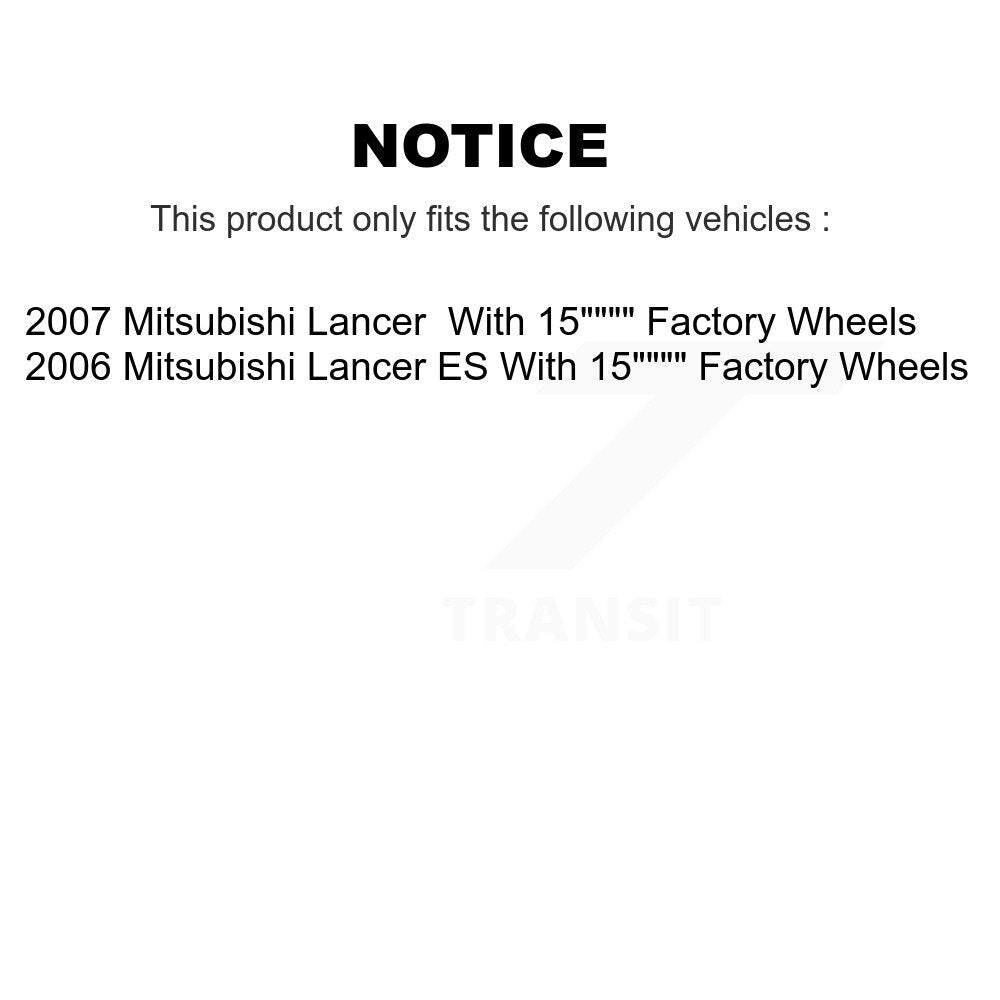 [Avant] Kit de Roulement de roue pour 2006-2007 Mitsubishi Lancer ES 15" Factory Wheels KBB-101941