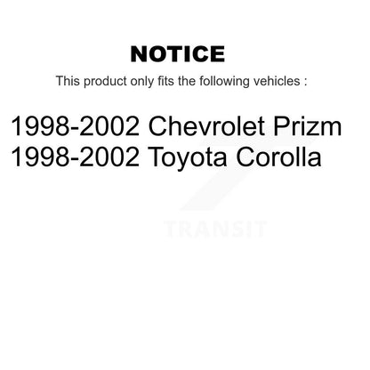 [Avant] Kit de Roulement de roue pour 1998-2002 Toyota Corolla Chevrolet Prizm KBB-102180