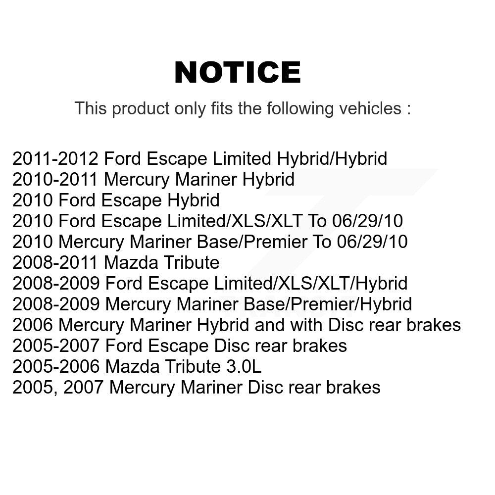 [Avant] Kit de Roulement de roue pour Ford Escape Mercury Mariner Mazda Tribute KBB-102305
