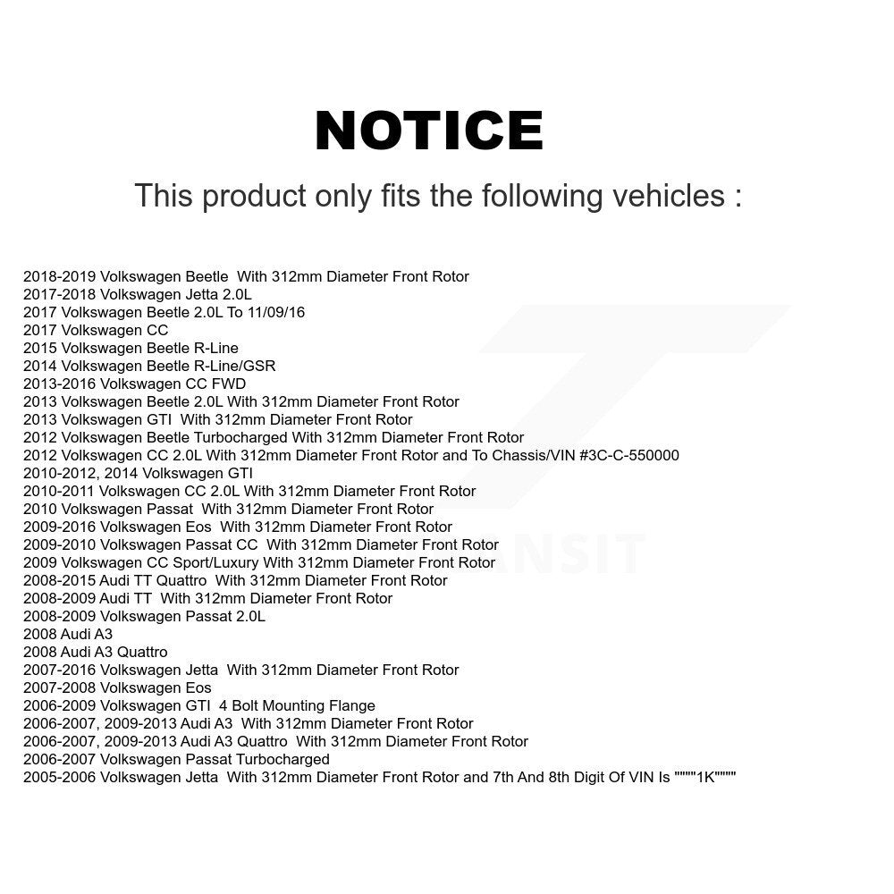 [Avant] Kit d'ensemble roulement de roue et moyeu pour Volkswagen Jetta Beetle CC Passat GTI Audi Eos A3 TT Quattro KBB-103075