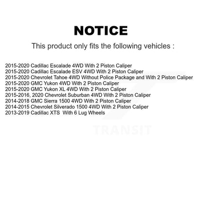 [Avant] Kit d'ensemble roulement de roue et moyeu pour Chevrolet Silverado 1500 GMC Sierra Tahoe Cadillac Suburban Yukon XL Escalade XTS ESV LD KBB-103236