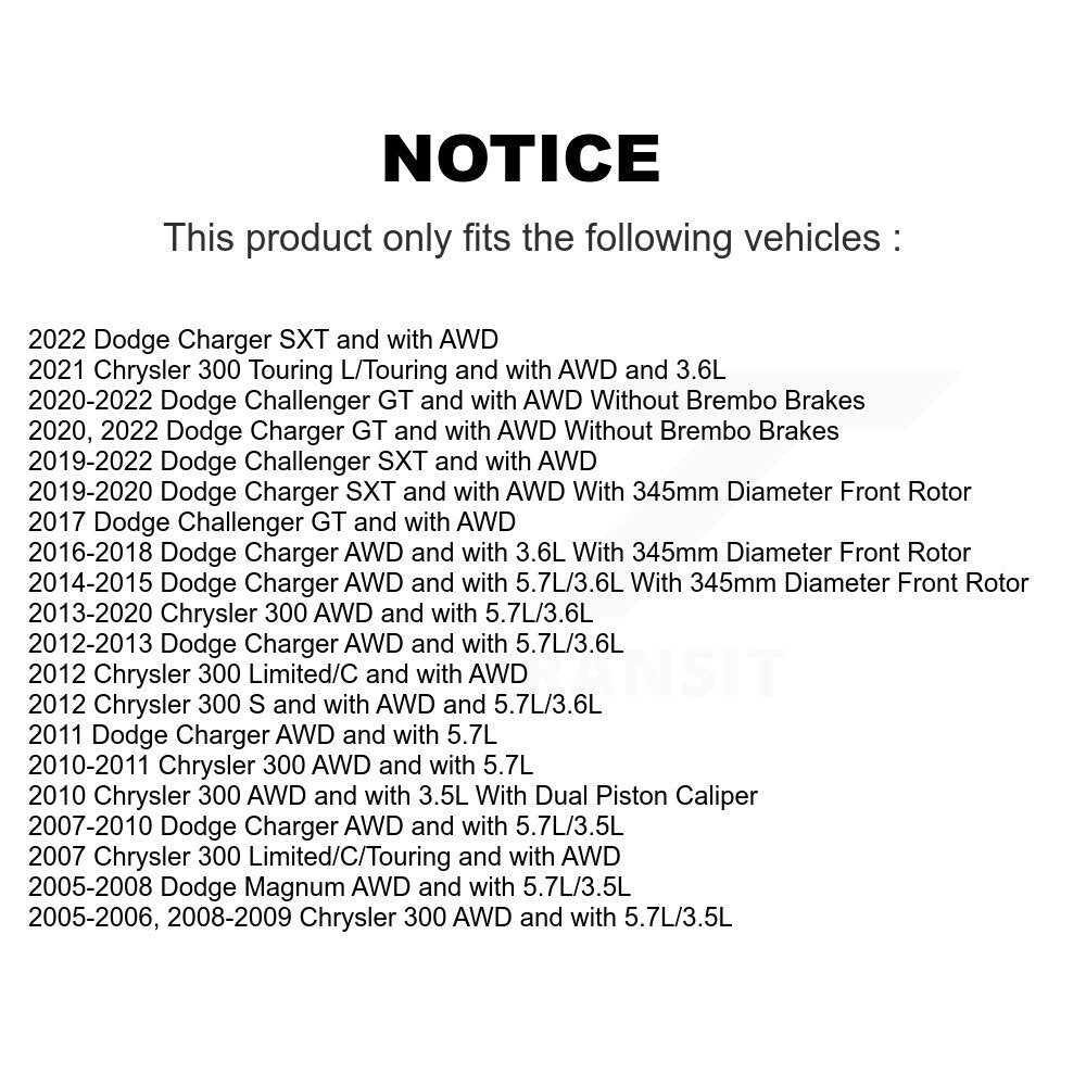 [Avant] Kit d'ensemble roulement de roue et moyeu pour Dodge Charger Chrysler 300 Challenger Magnum KBB-103269