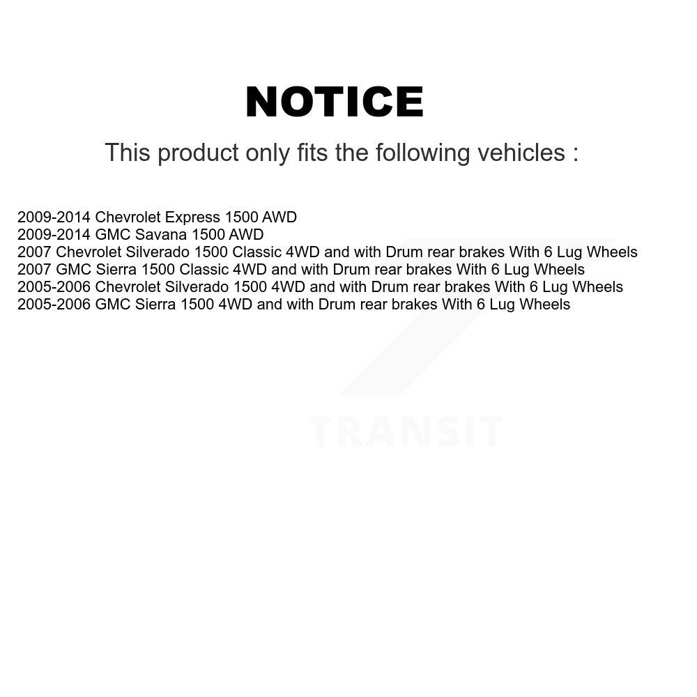 [Avant] Kit d'ensemble roulement de roue et moyeu pour Chevrolet Silverado 1500 GMC Sierra Classic Express Savana KBB-103384
