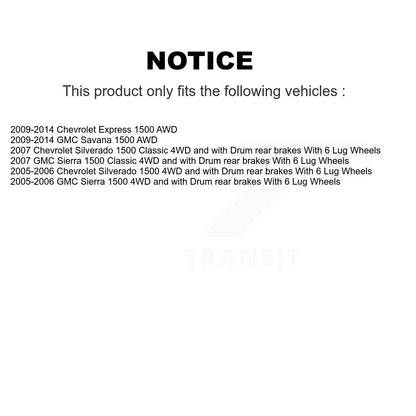 [Avant] Kit d'ensemble roulement de roue et moyeu pour Chevrolet Silverado 1500 GMC Sierra Classic Express Savana KBB-103384