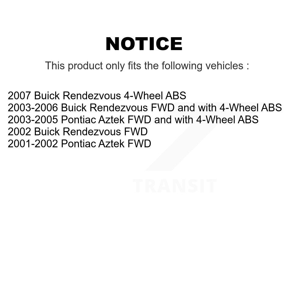 [Avant] Kit d'ensemble roulement de roue et moyeu pour Buick Rendezvous Pontiac Aztek KBB-103481