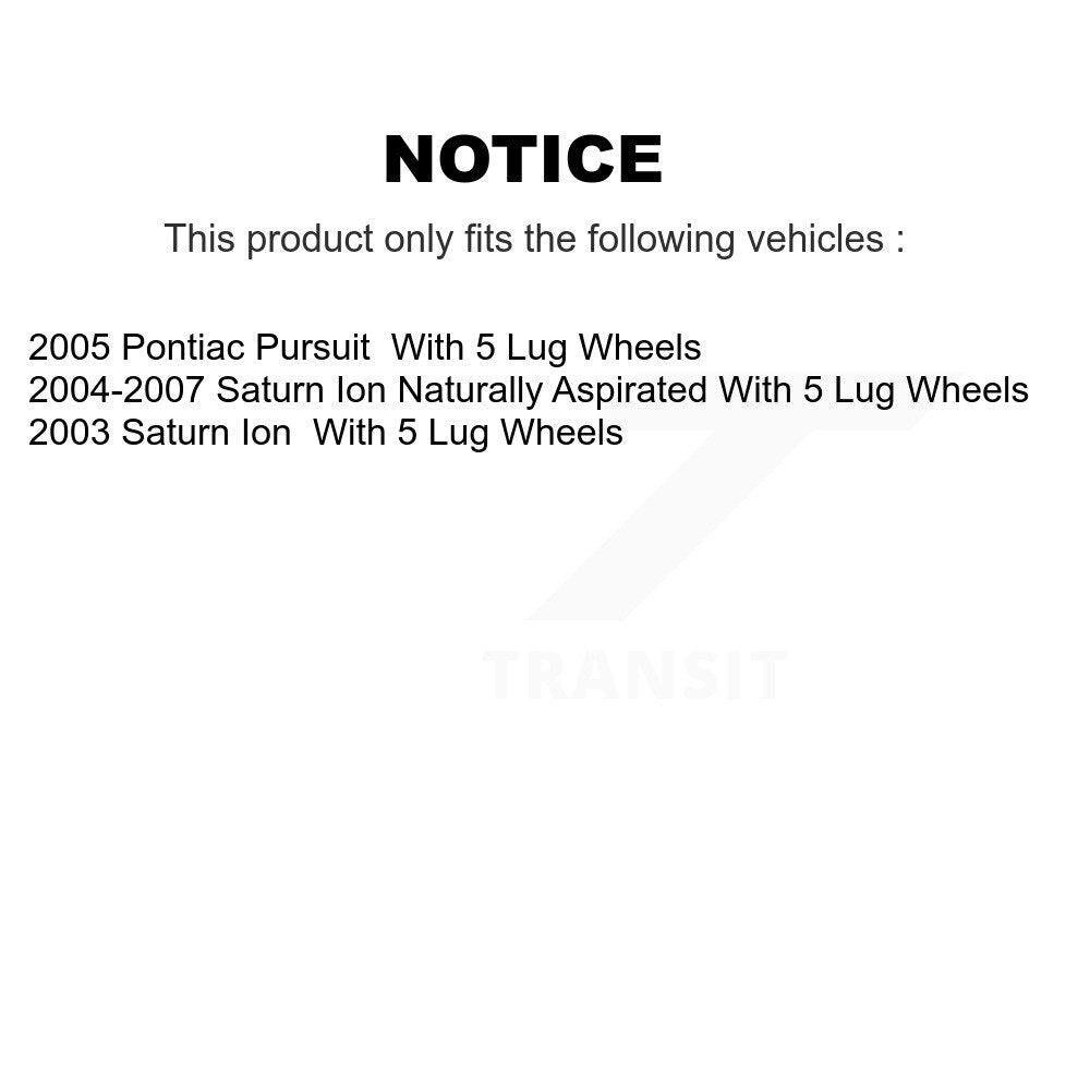 [Avant] Kit d'ensemble roulement de roue et moyeu pour Saturn Ion Pontiac Pursuit 5 Lug Wheels KBB-103536