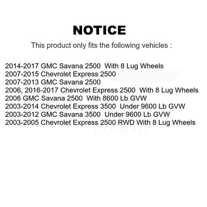 [Avant] Kit d'ensemble roulement de roue et moyeu pour Chevrolet Express 2500 3500 GMC Savana KBB-103807