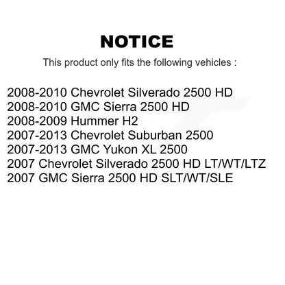 [Avant] Kit d'ensemble roulement de roue et moyeu pour Chevrolet Silverado 2500 HD GMC Sierra Suburban Hummer H2 Yukon XL KBB-103856