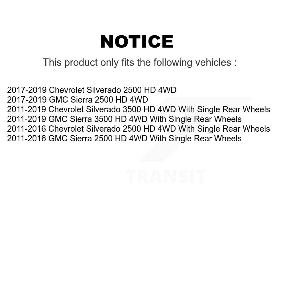 [Avant] Kit d'ensemble roulement de roue et moyeu pour Chevrolet Silverado 2500 HD GMC Sierra 3500 4WD KBB-103885