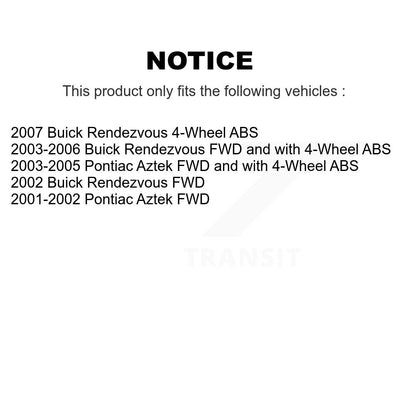 [Avant] Kit d'ensemble roulement de roue et moyeu pour Buick Rendezvous Pontiac Aztek KBB-103961