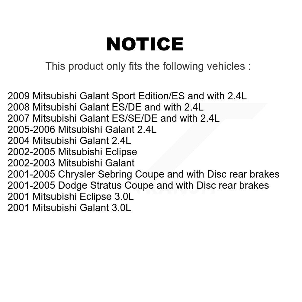 [Avant] Kit d'ensemble roulement de roue et moyeu pour Mitsubishi Chrysler Sebring Galant Dodge Stratus Eclipse KBB-103981