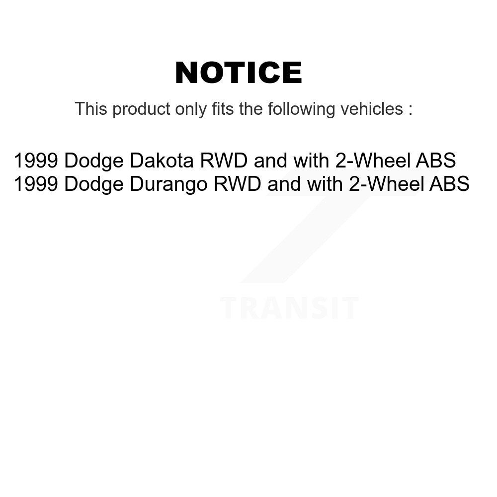[Avant] Kit d'ensemble roulement de roue et moyeu pour 1999 Dodge Dakota Durango RWD avec 2-Wheel ABS KBB-104261