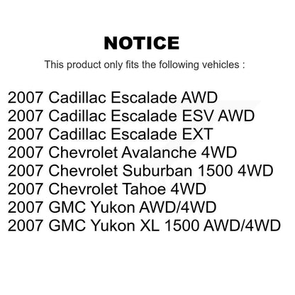[Avant] Kit d'ensemble roulement de roue et moyeu pour 2007 Chevrolet Tahoe GMC Suburban 1500 Yukon Cadillac Avalanche XL Escalade ESV EXT KBB-104329