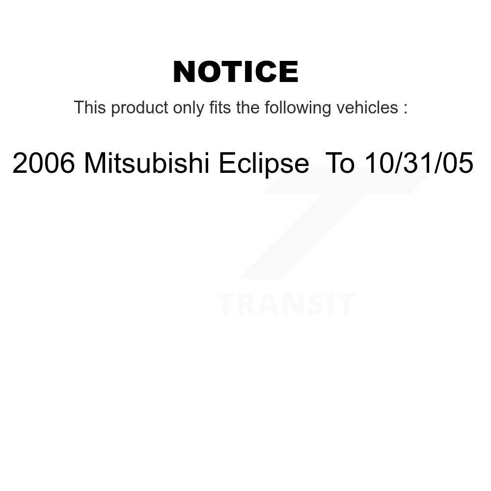 [Avant] Kit d'ensemble roulement de roue et moyeu pour 2006 Mitsubishi Eclipse To 10 31 05 KBB-104463