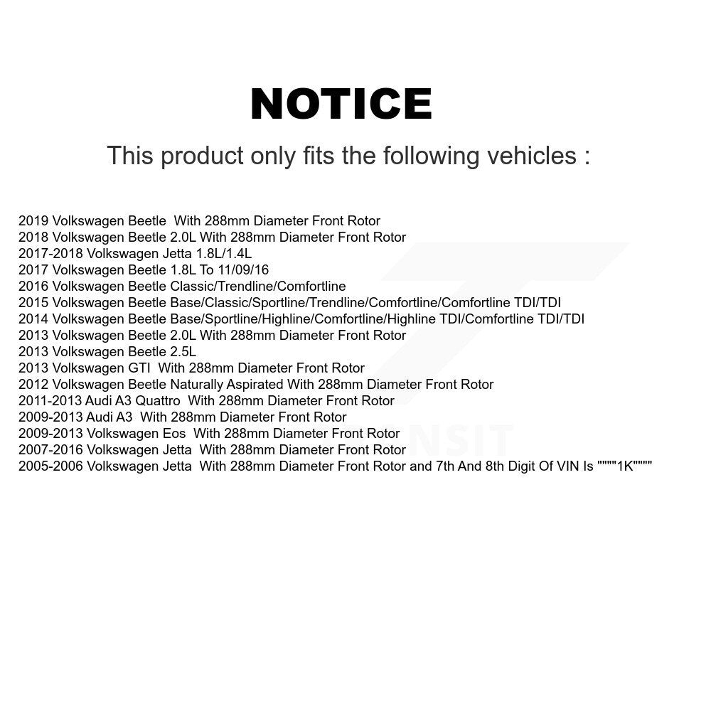 [Avant] Kit d'ensemble roulement de roue et moyeu pour Volkswagen Jetta Beetle Rabbit Audi A3 GTI Quattro KBB-104555