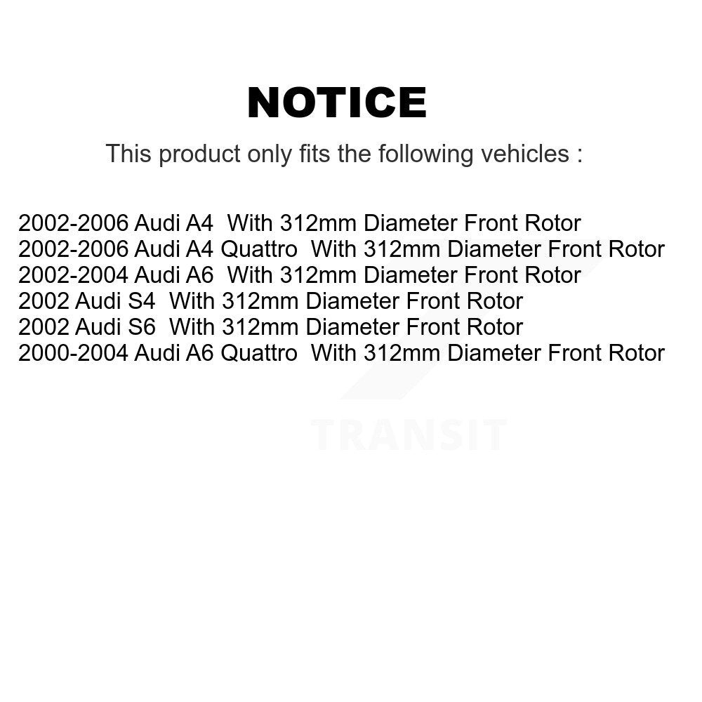 [Avant] Kit d'ensemble roulement de roue et moyeu pour Audi A4 Quattro A6 S4 S6 312mm Diameter Rotor KBB-104913