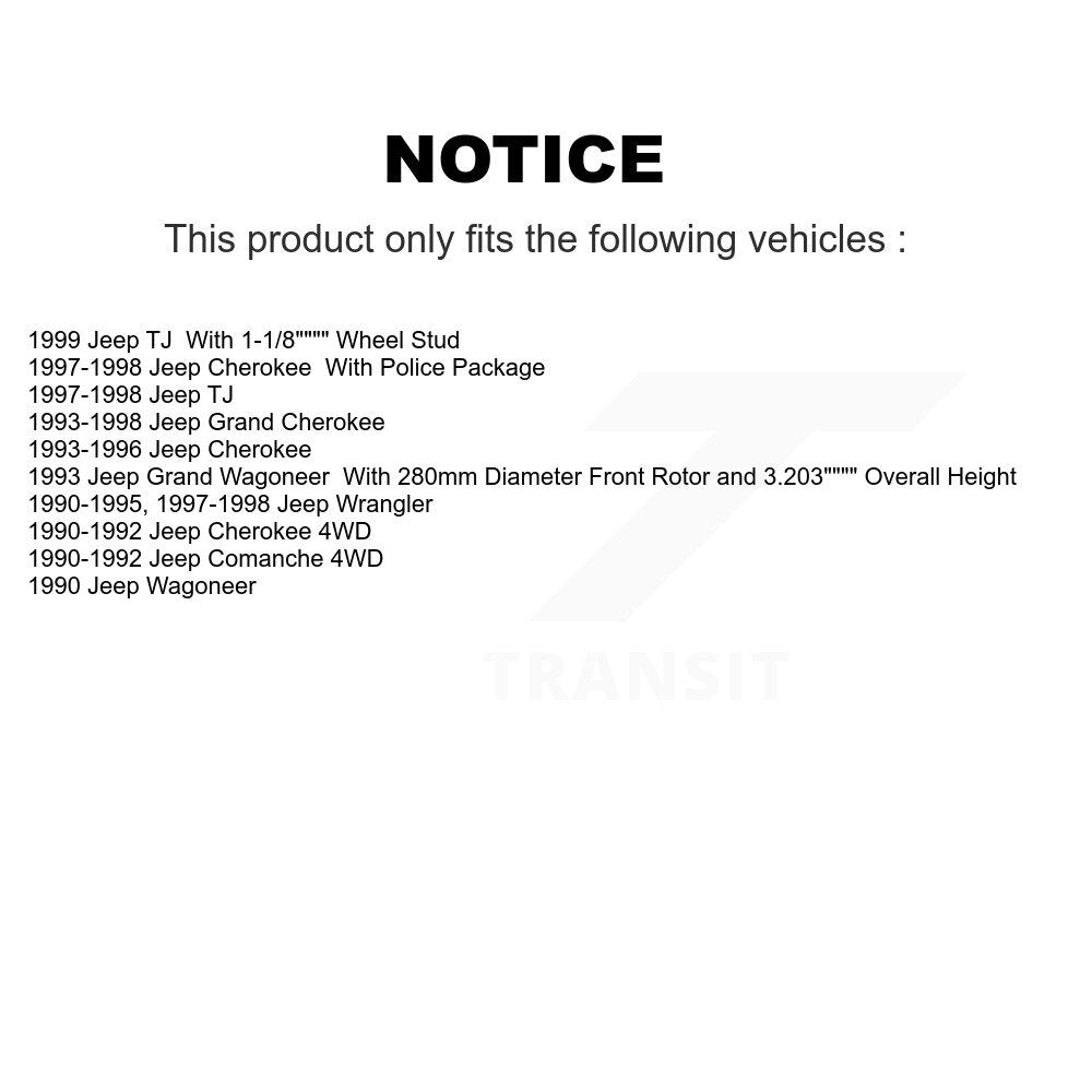 [Avant] Kit d'ensemble roulement de roue et moyeu pour Jeep Wrangler Grand Cherokee Comanche Wagoneer TJ KBB-104938