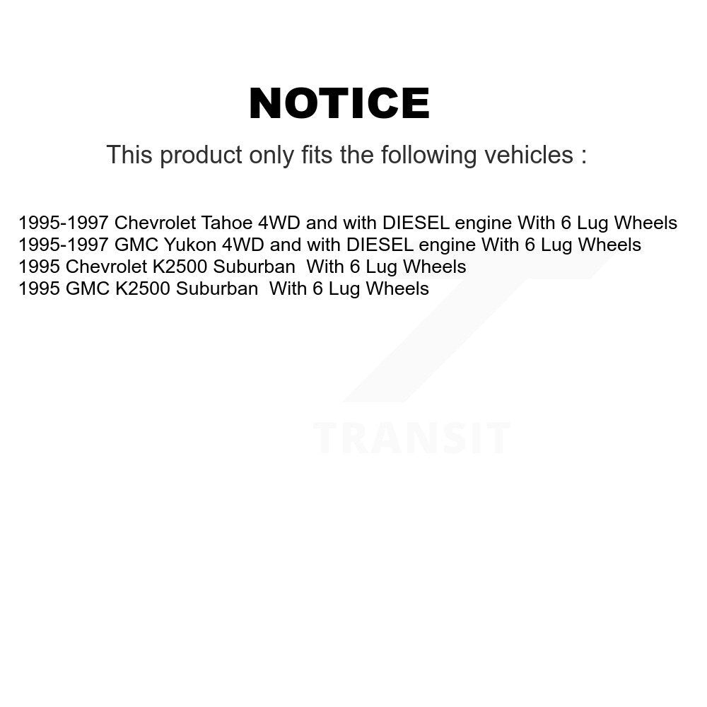 [Avant] Kit d'ensemble roulement de roue et moyeu pour Chevrolet Tahoe GMC Yukon K2500 Suburban KBB-105300