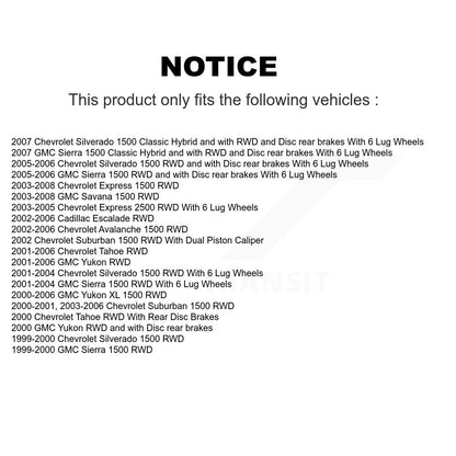 [Avant] Kit d'ensemble roulement de roue et moyeu pour Chevrolet Silverado 1500 GMC Tahoe Sierra Suburban Yukon Avalanche XL Classic Cadillac Escalade Express 2500 Savana KBB-105335