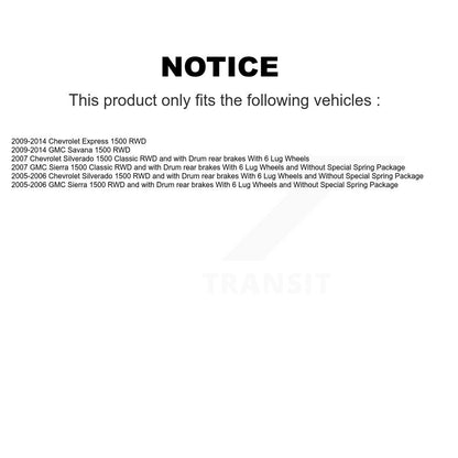 [Avant] Kit d'ensemble roulement de roue et moyeu pour Chevrolet Silverado 1500 GMC Sierra Classic Express Savana KBB-105336